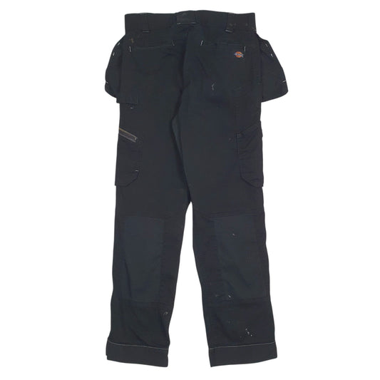 Mens Black Dickies Workwear Double Knees  Trousers