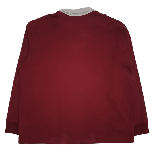 Mens Red Good Fellow Rugby Crewneck Polo Shirt