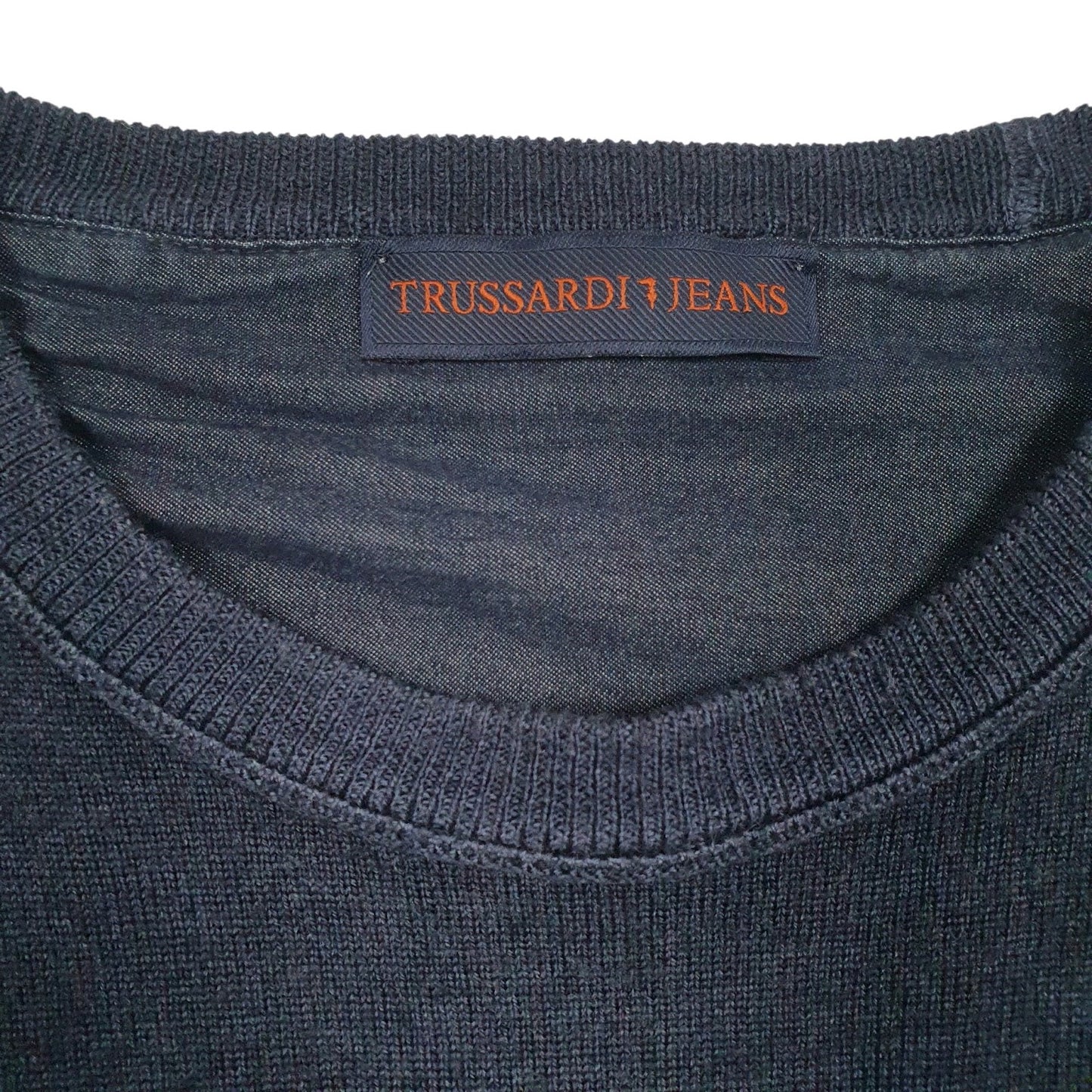 Mens Navy Trussardi Jeans  Crewneck Jumper