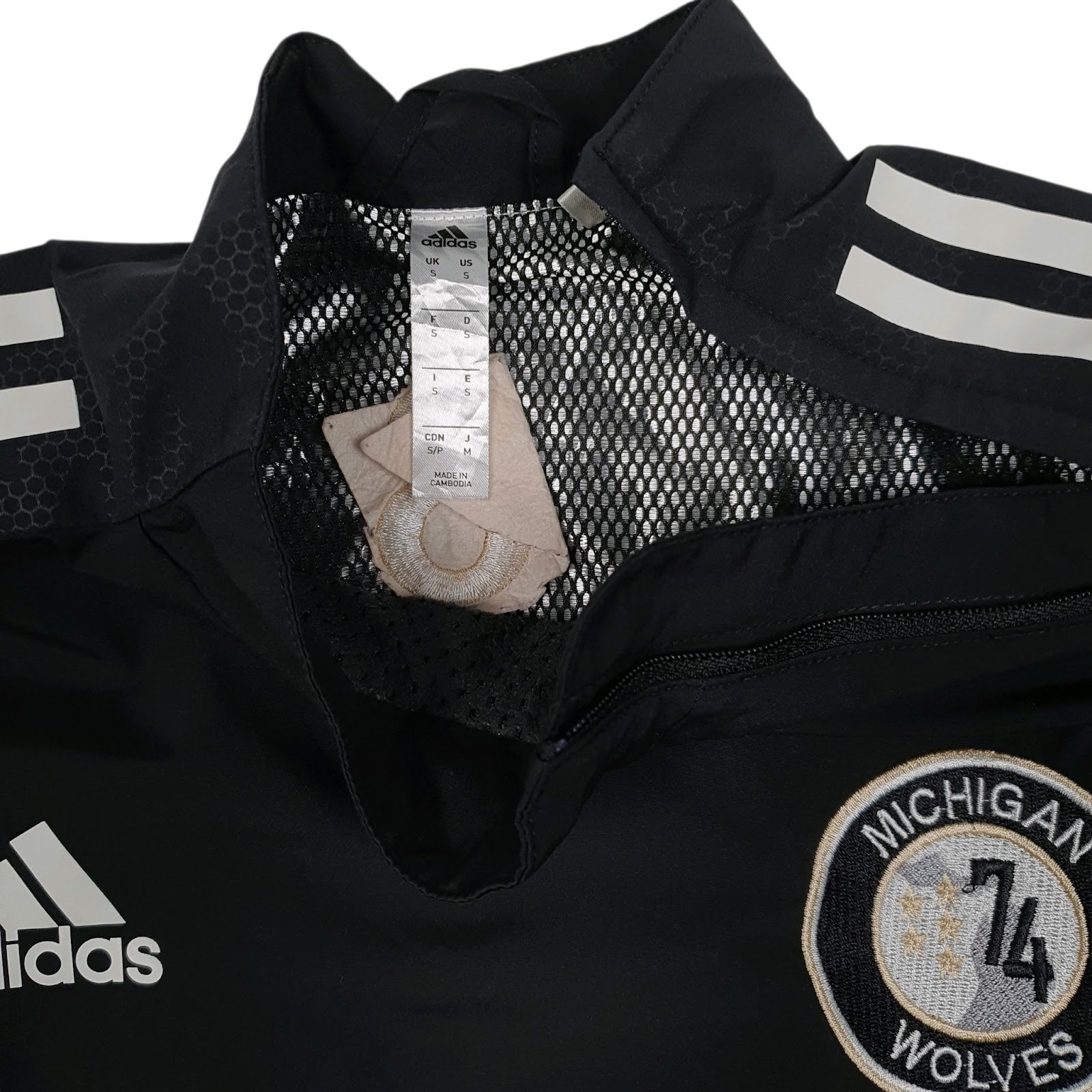 Mens Black Adidas Pullover Crewneck Michigan Wolves Football Soccer Hoodie Coat