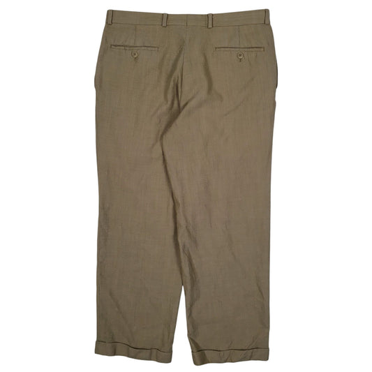 Mens Beige Ralph Lauren Pleated  Trousers