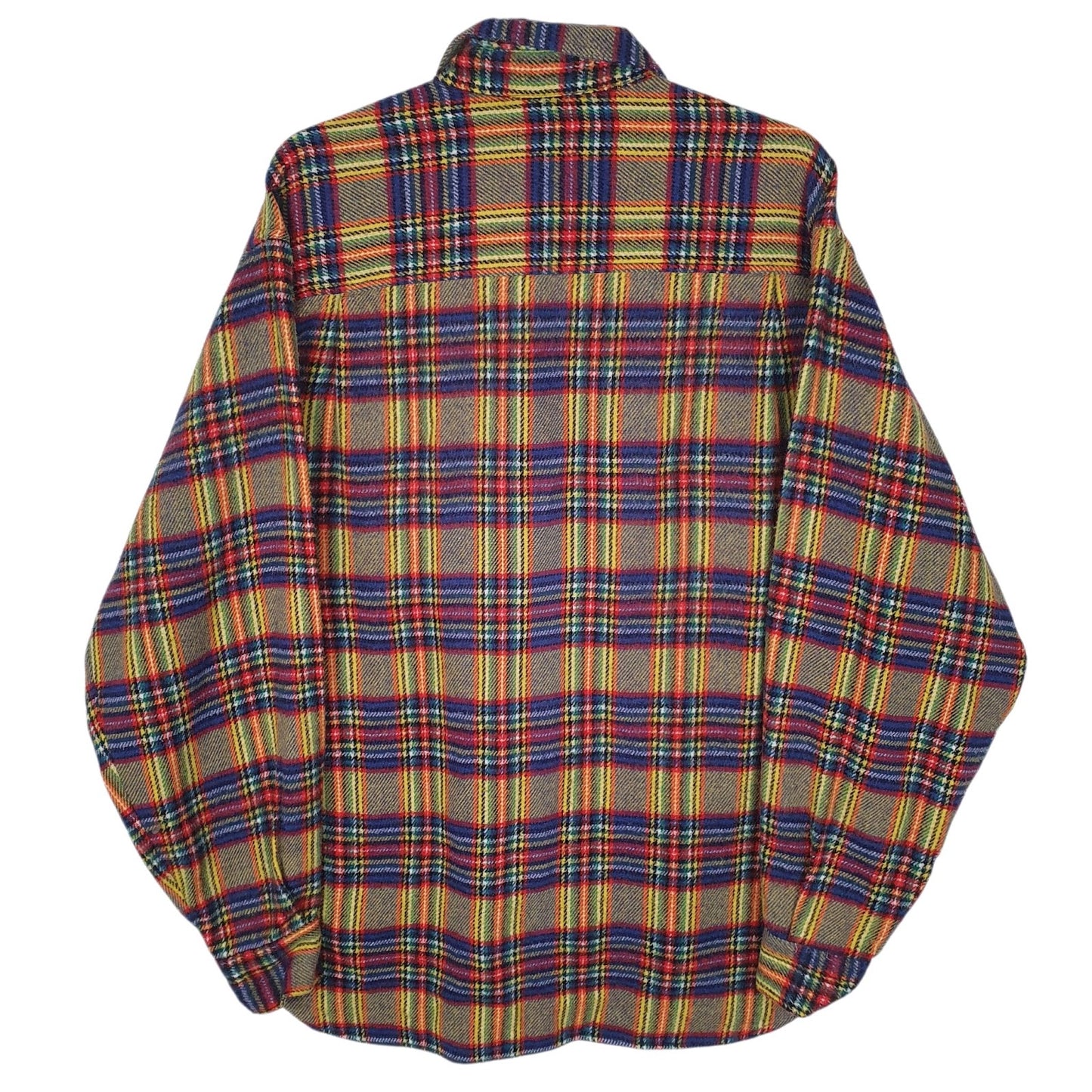 Mens Yellow Benetton Vintage Flannel  Shirt