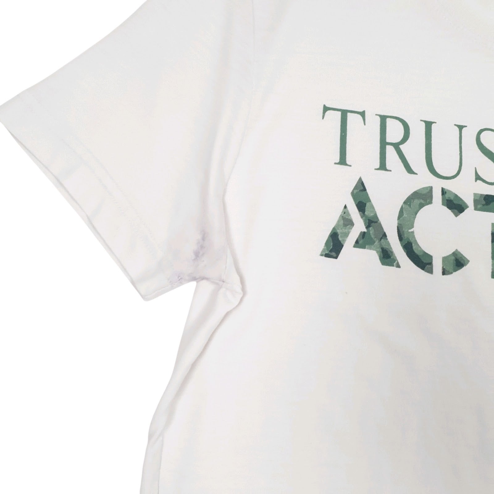 Mens White Trussardi Spellout  T Shirt
