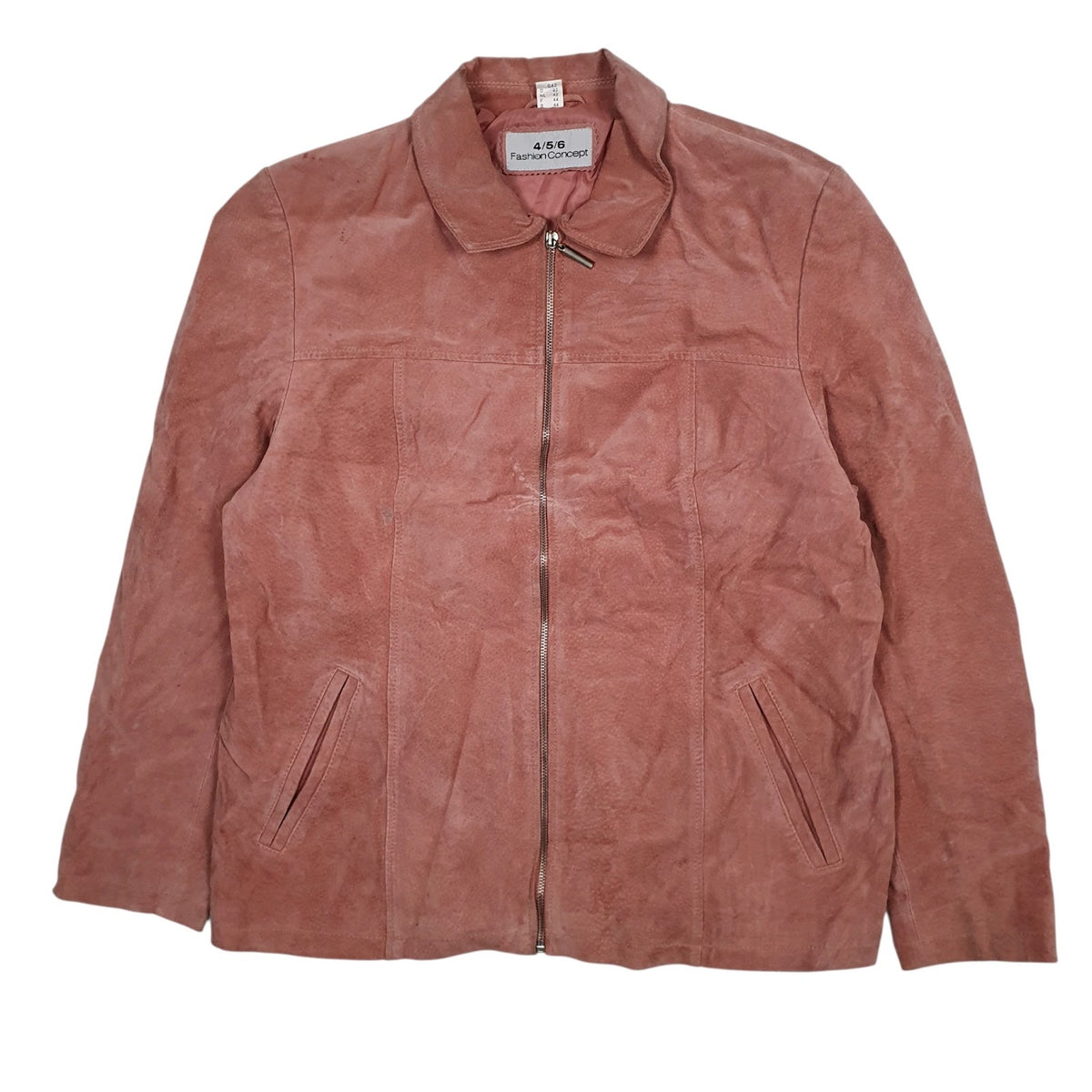 Womens Pink 4/5/6 Fashion Concept Suede Bomber  Coat