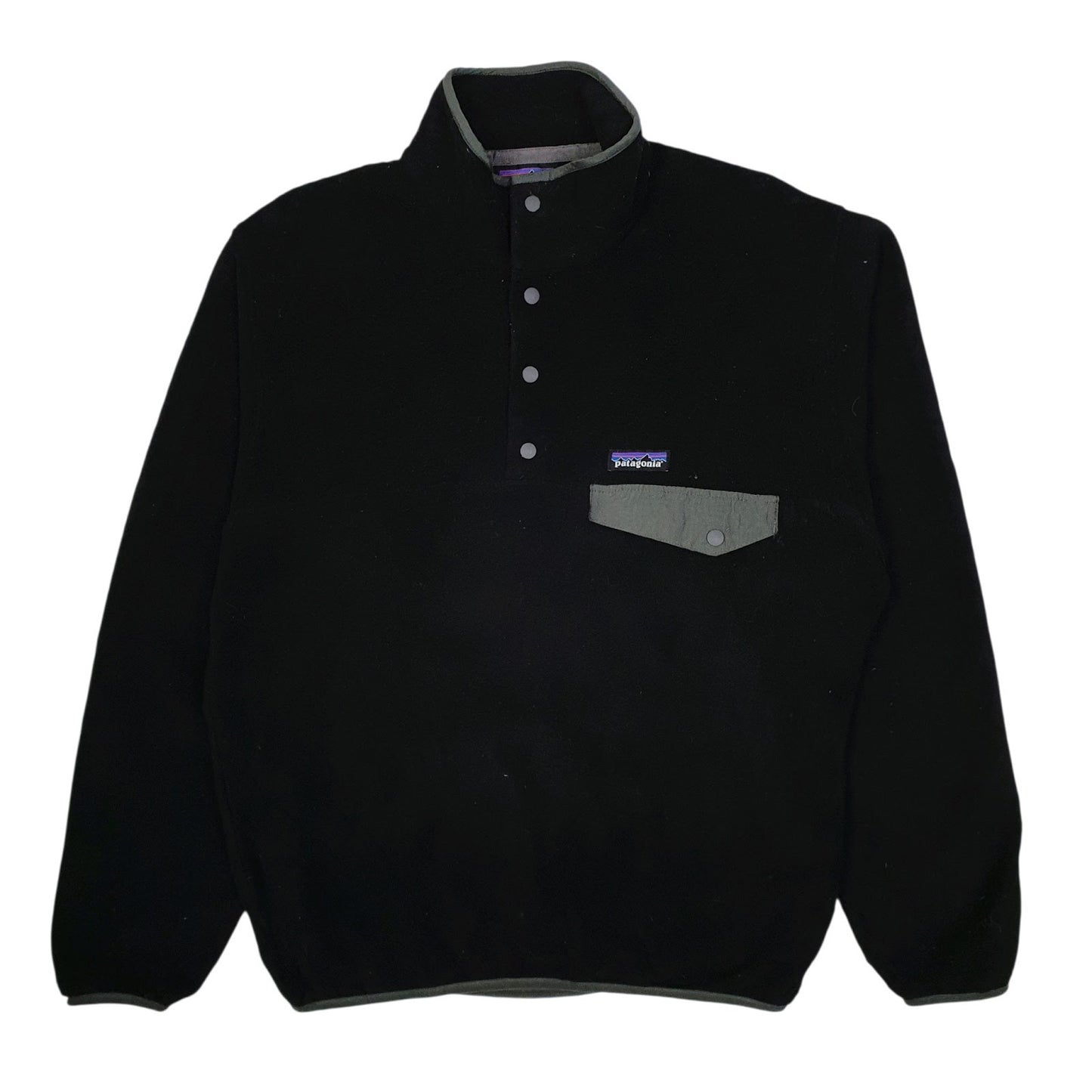 Mens Black Patagonia Synchilla Quarter Zip Jumper