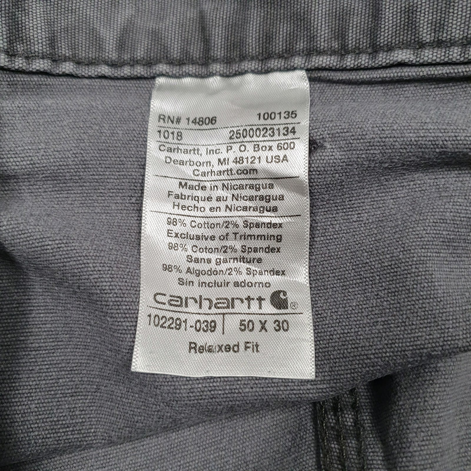 Mens Grey Carhartt Workwear  Jeans