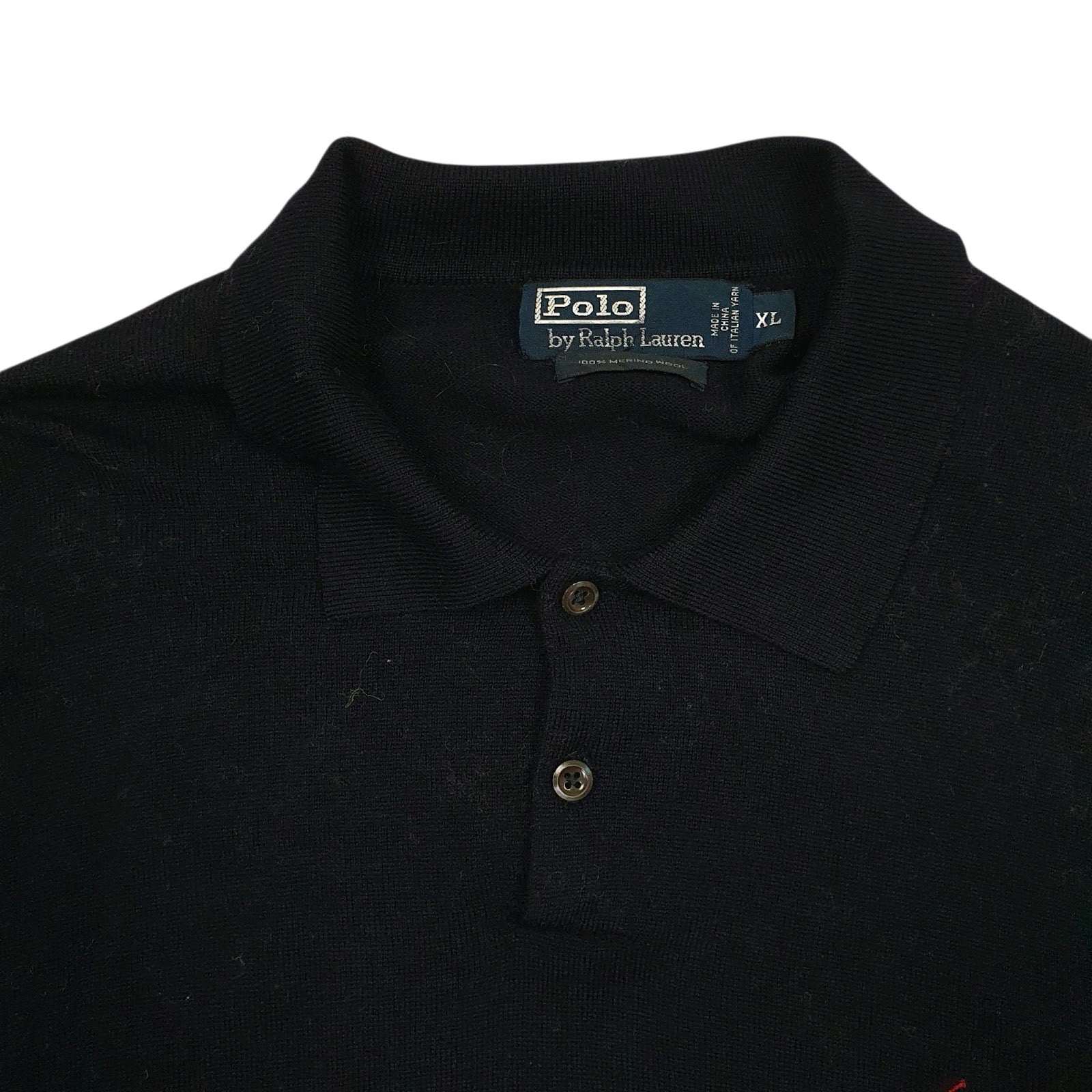 Mens Navy Polo Ralph Lauren Polo Shirt Collared Crewneck Jumper