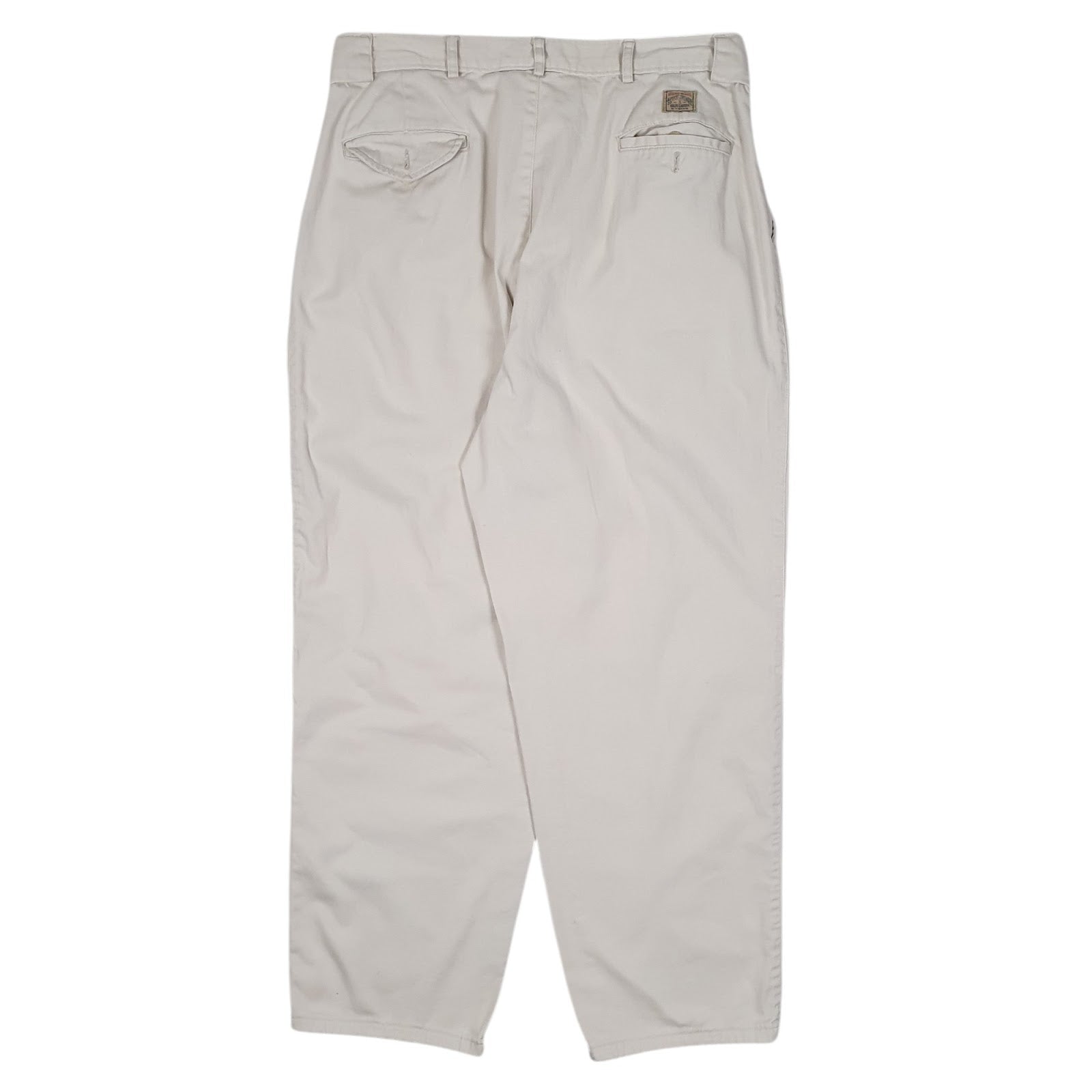 Mens Cream Polo Ralph Lauren Double Pleated Vintage 1980s 90s  Trousers