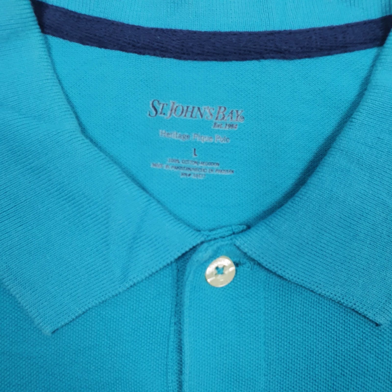 Mens Blue St Johns Bay   Polo Shirt