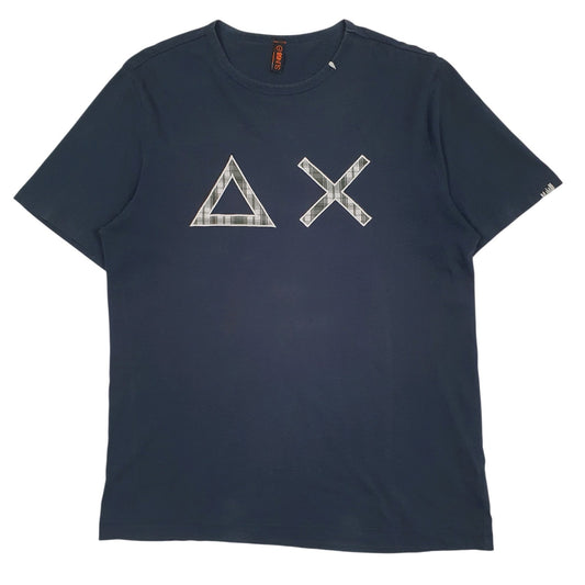 Mens Navy Sun68  Short Sleeve T Shirt