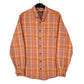 Mens Orange Eddie Bauer Heavyweight Plaid Canvas Long Sleeve Shirt