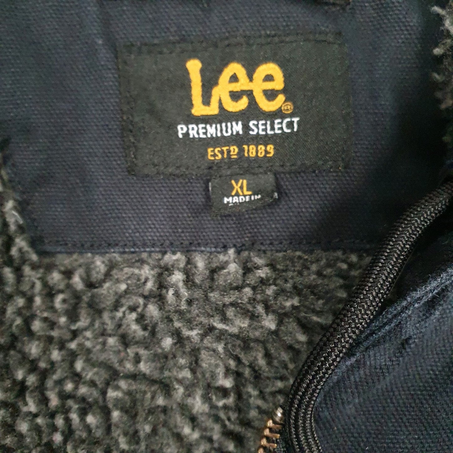 Mens Navy Lee Padded Sherpa Lined  Coat
