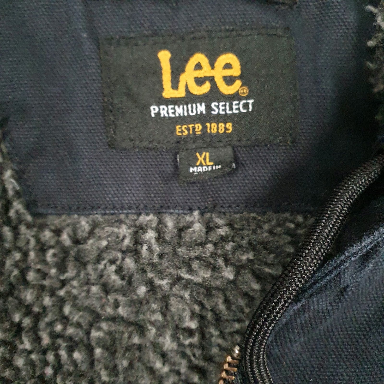 Mens Navy Lee Padded Sherpa Lined  Coat