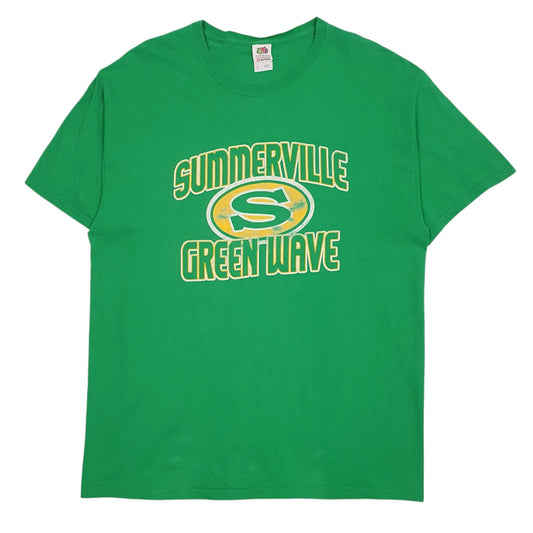 Mens Green Fruit Of The Loom Summerville Green Wave Short Sleeve T Shirt