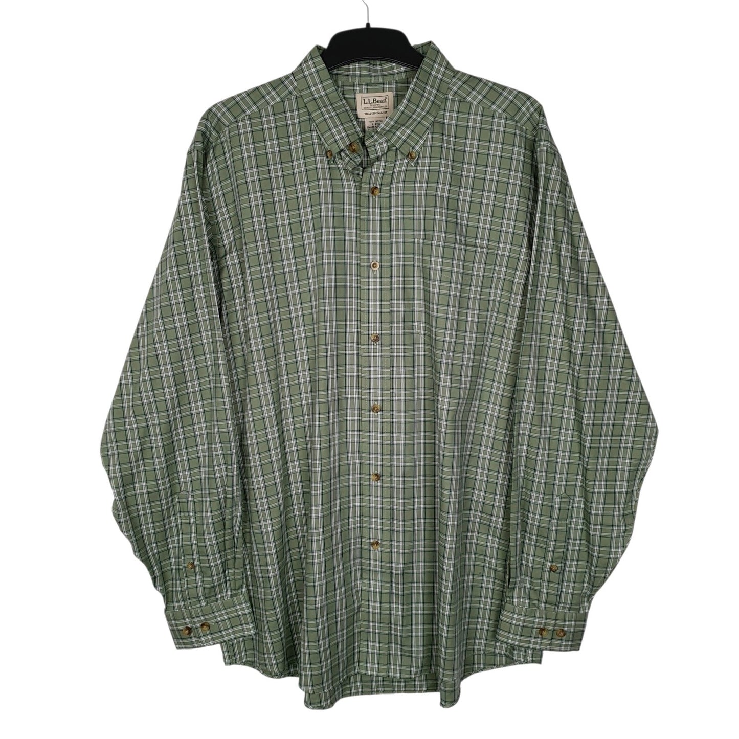 Mens Green L.L.Bean  Long Sleeve Shirt
