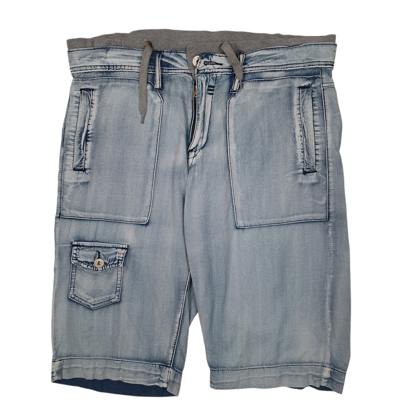 Mens Blue Bauhaus Denim Chino Shorts