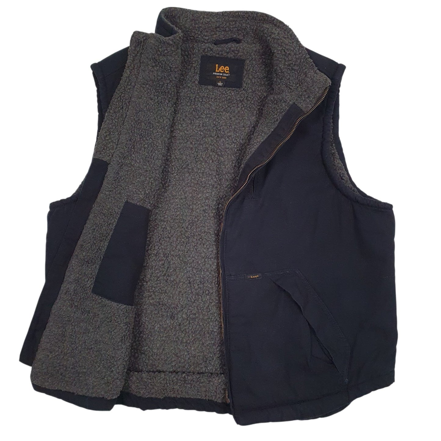 Mens Navy Lee Sherpa Lined  Coat