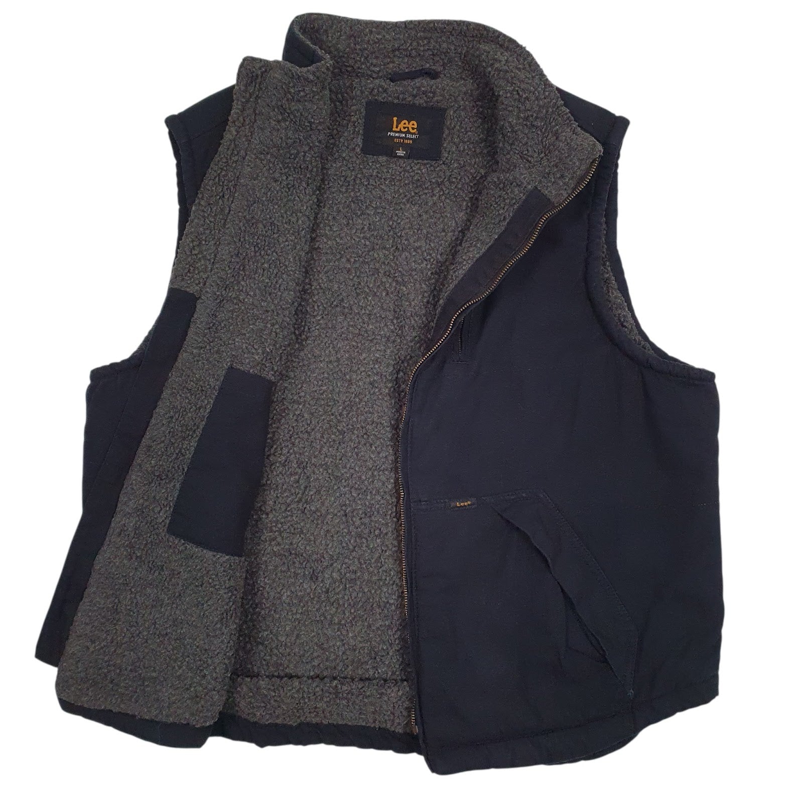 Mens Navy Lee Sherpa Lined  Coat