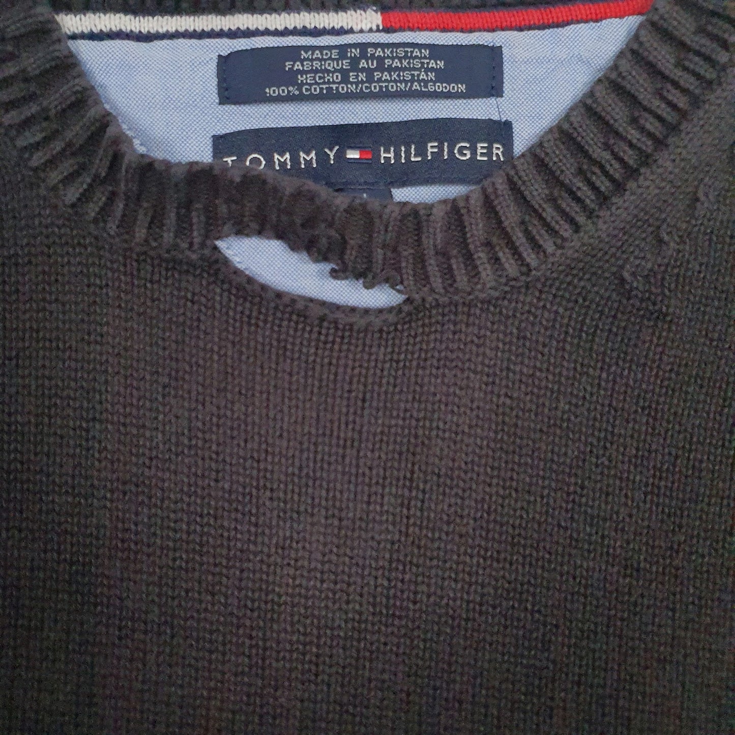 Mens Black Tommy Hilfiger Knitwear Crewneck Jumper