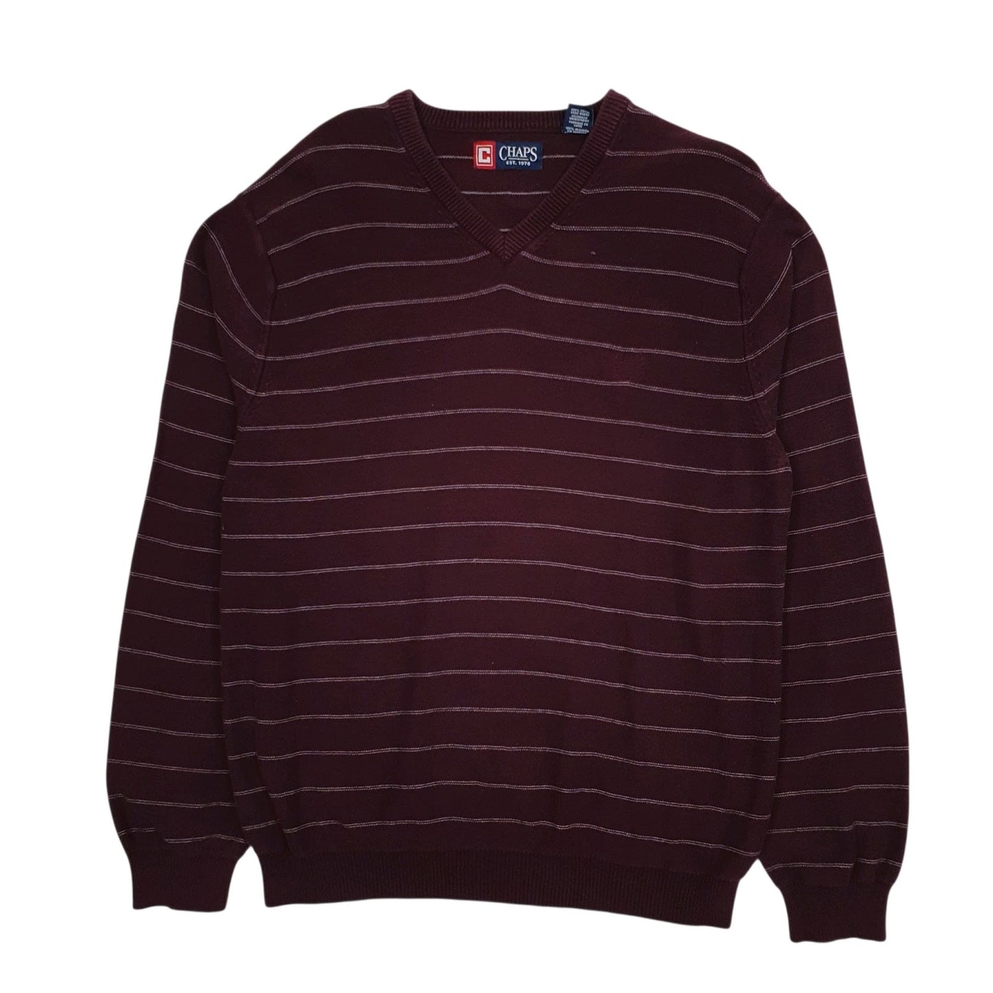 Mens Burgundy Chaps  V Neck Jumper