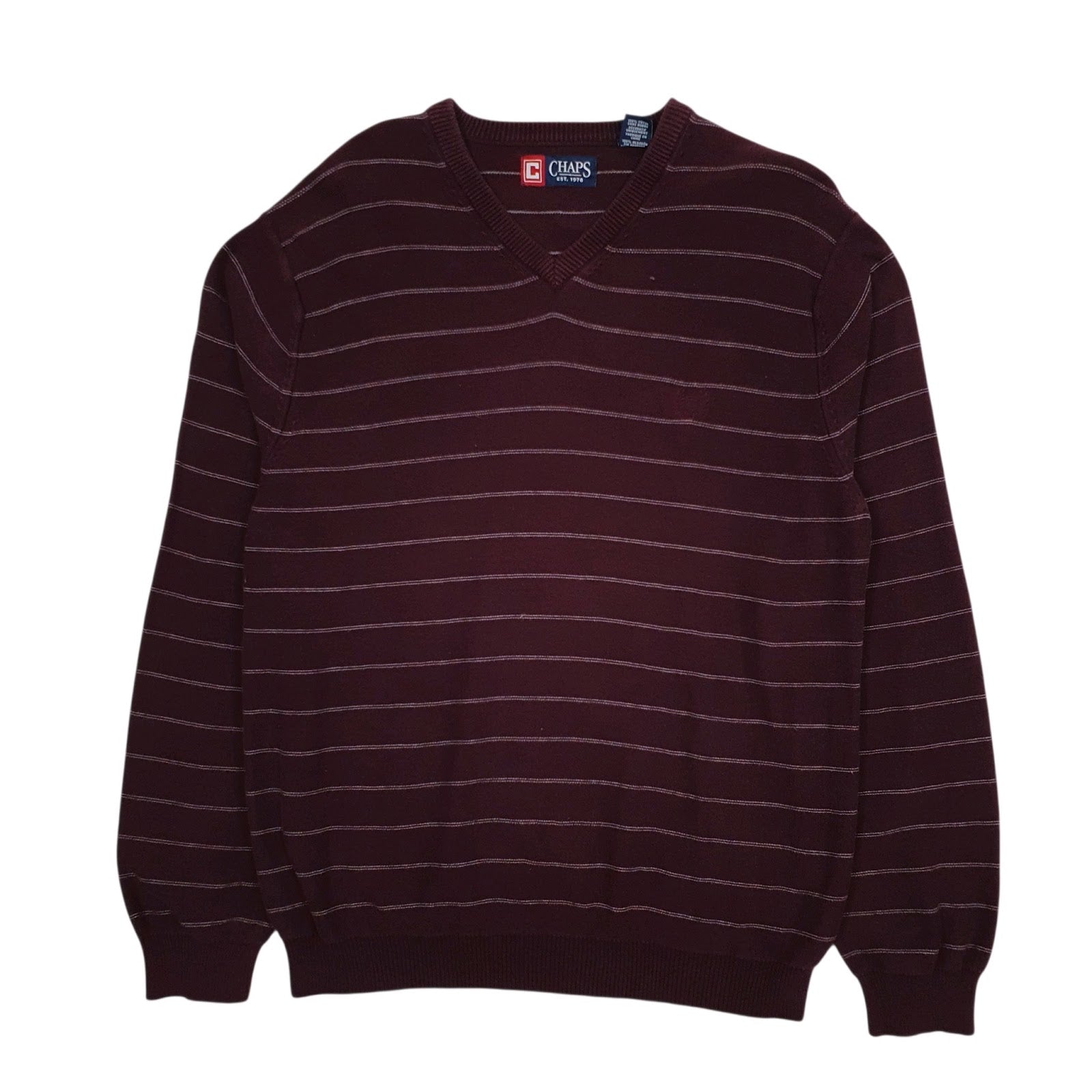 Mens Burgundy Chaps  V Neck Jumper