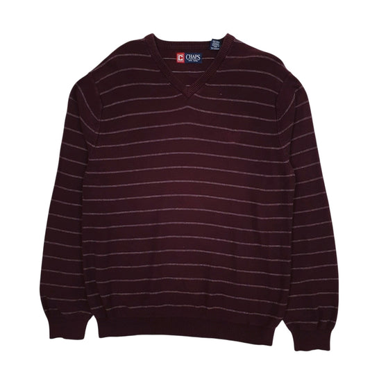 Mens Burgundy Chaps  V Neck Jumper