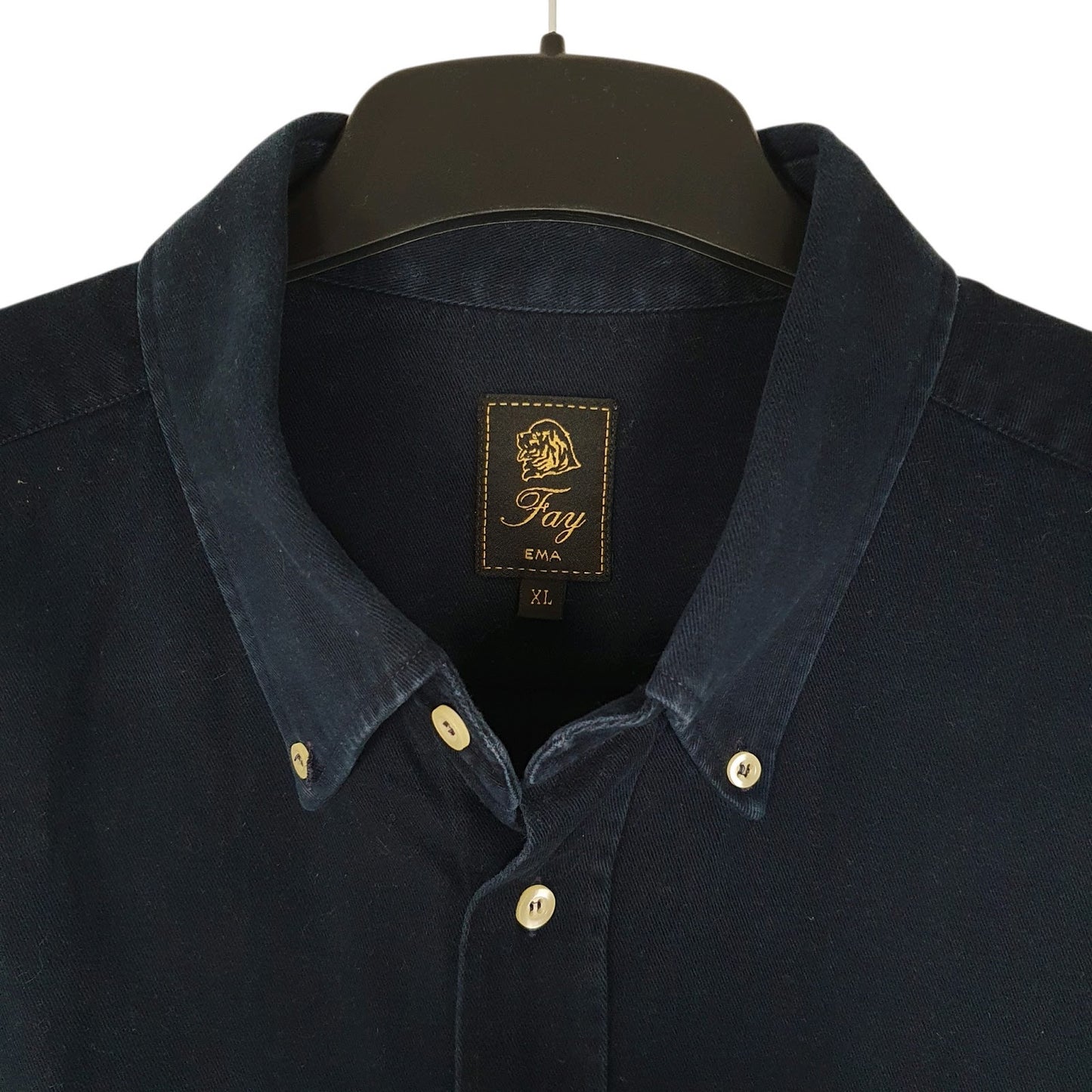 Mens Navy Fay Heavyweight Flannel  Shirt