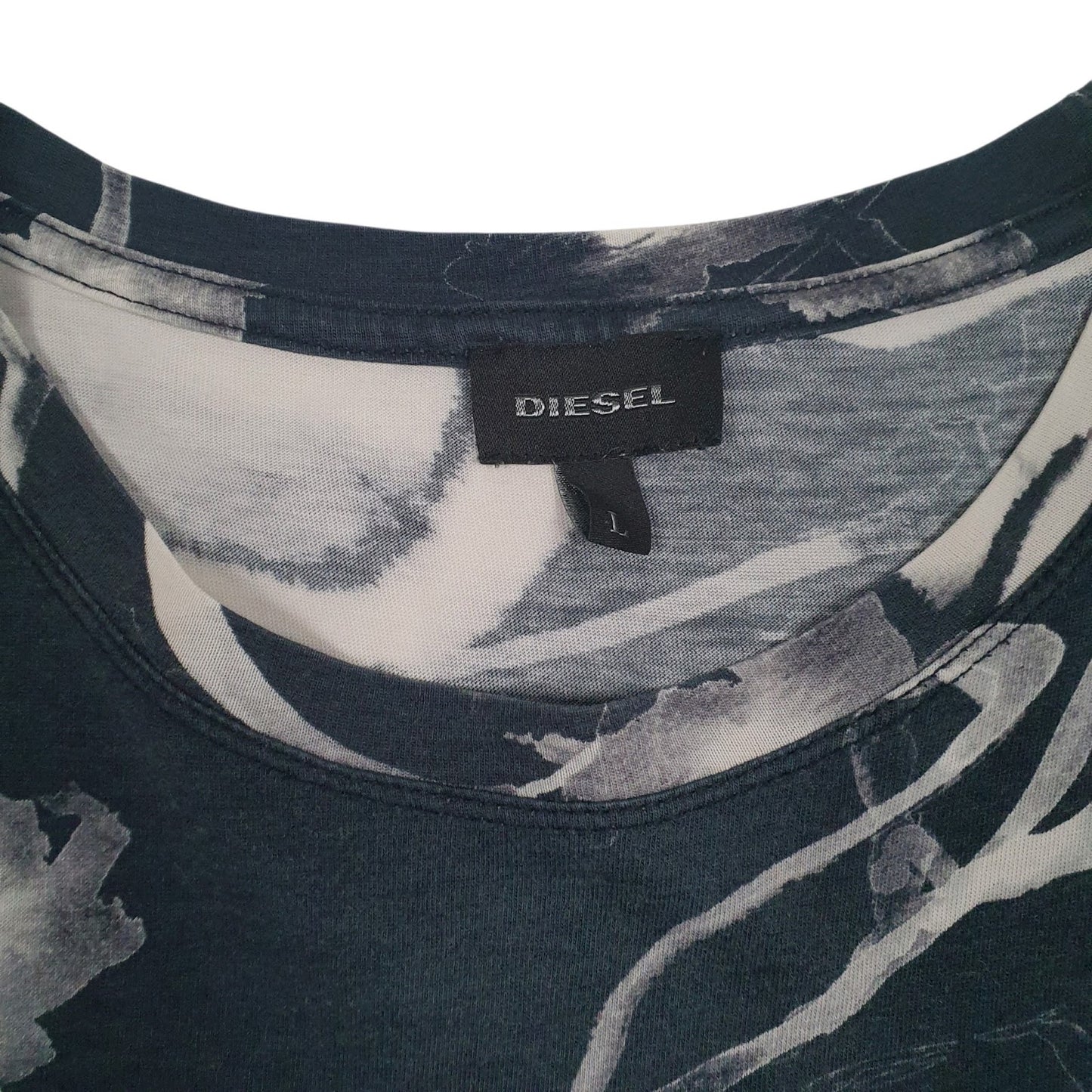 Mens Black Diesel   T Shirt