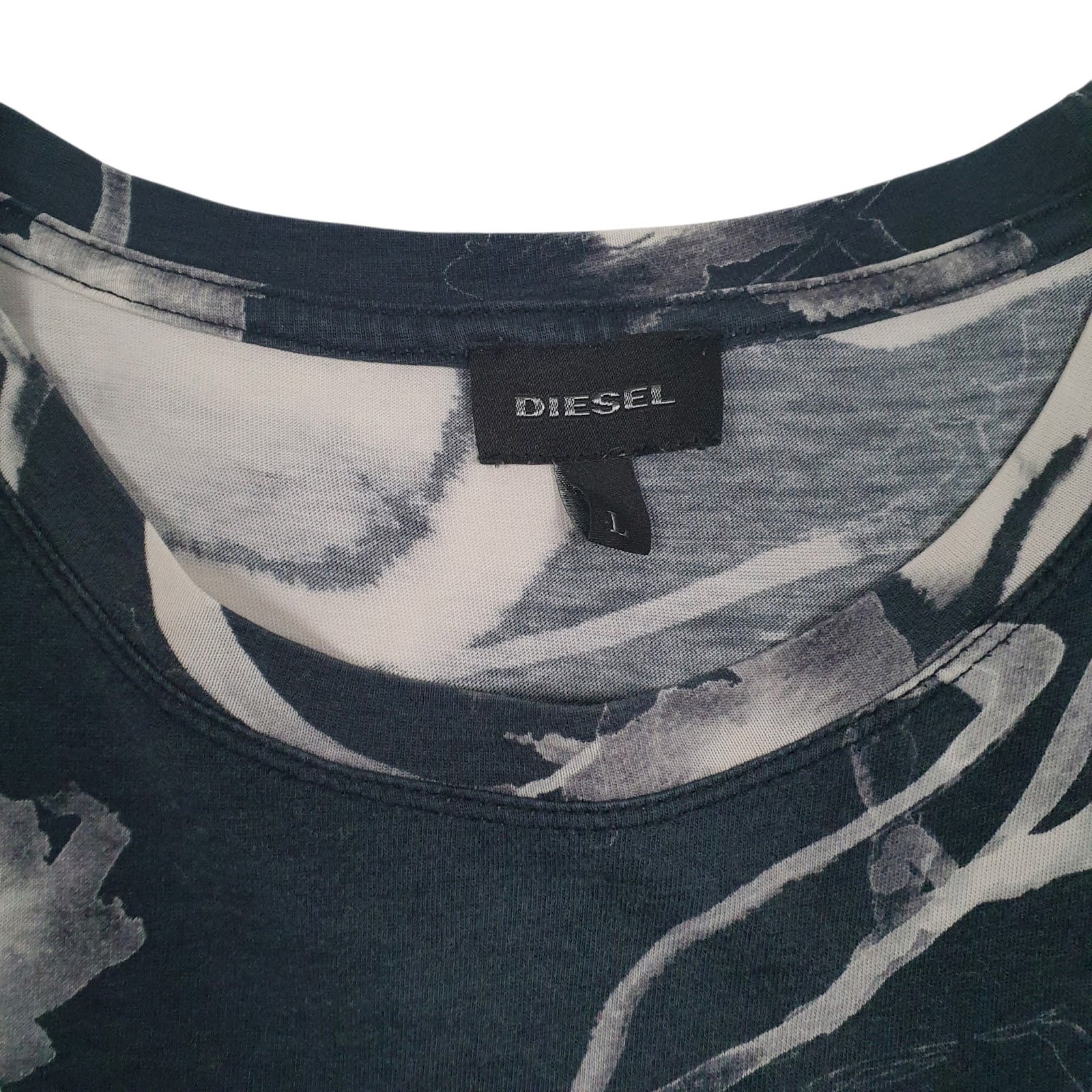 Mens Black Diesel   T Shirt