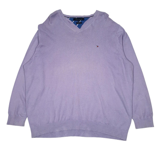 Mens Purple Tommy Hilfiger  V Neck Jumper