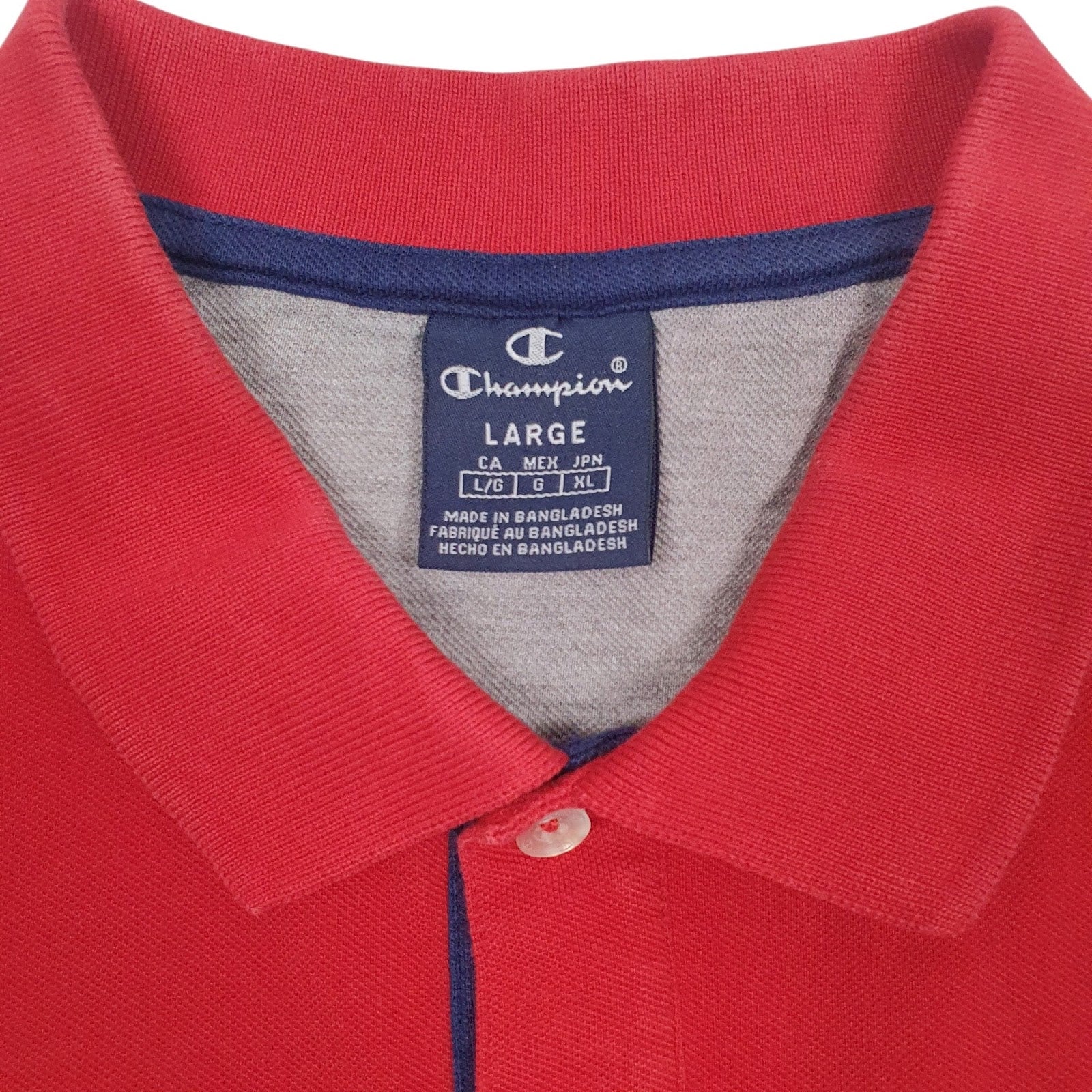 Mens Red Champion   Polo Shirt
