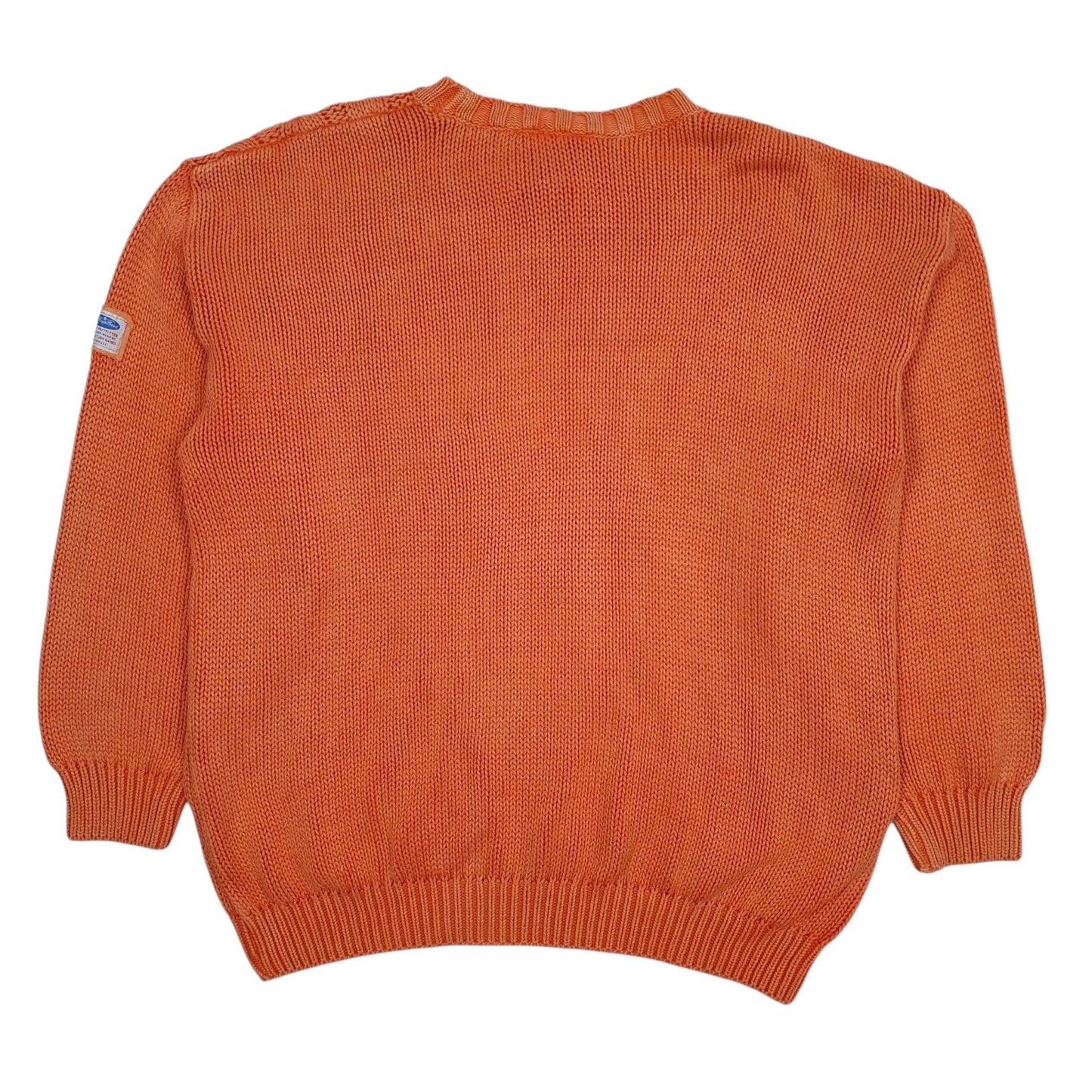 Mens Orange Cowboys Band Knitwear Cable Knit Crewneck Jumper