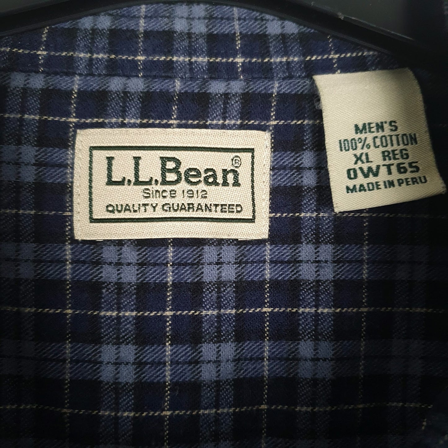 Mens Blue L.L.Bean Flannel  Shirt