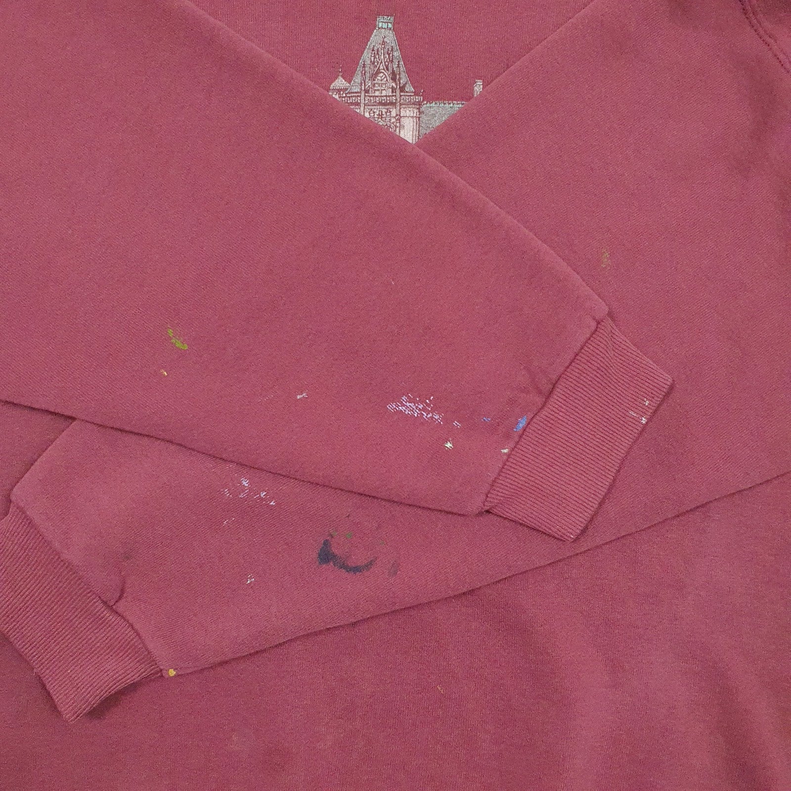Mens Burgundy Lee Vintage 90s Made In USA Crewneck Jumper