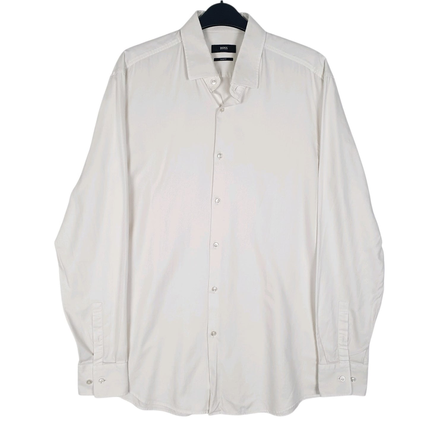 Mens White Hugo Boss  Long Sleeve Shirt