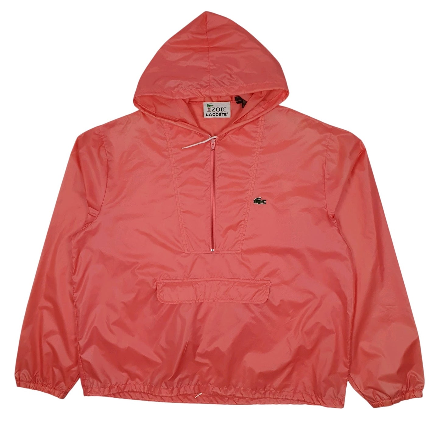 Mens Pink Lacoste Izod Vintage 90s Half Zip Hoodie Coat