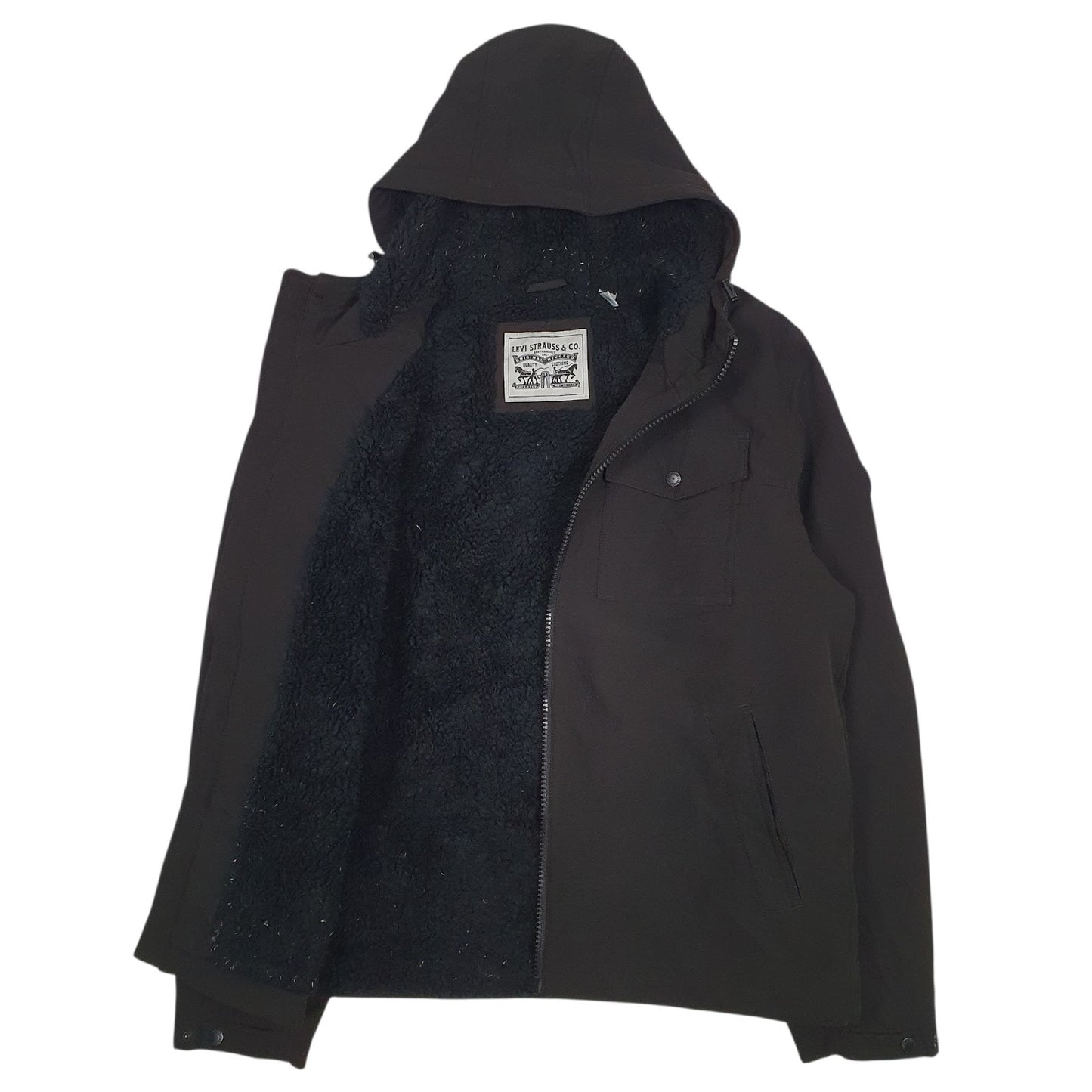 Mens Black Levis Fleece Lined  Coat