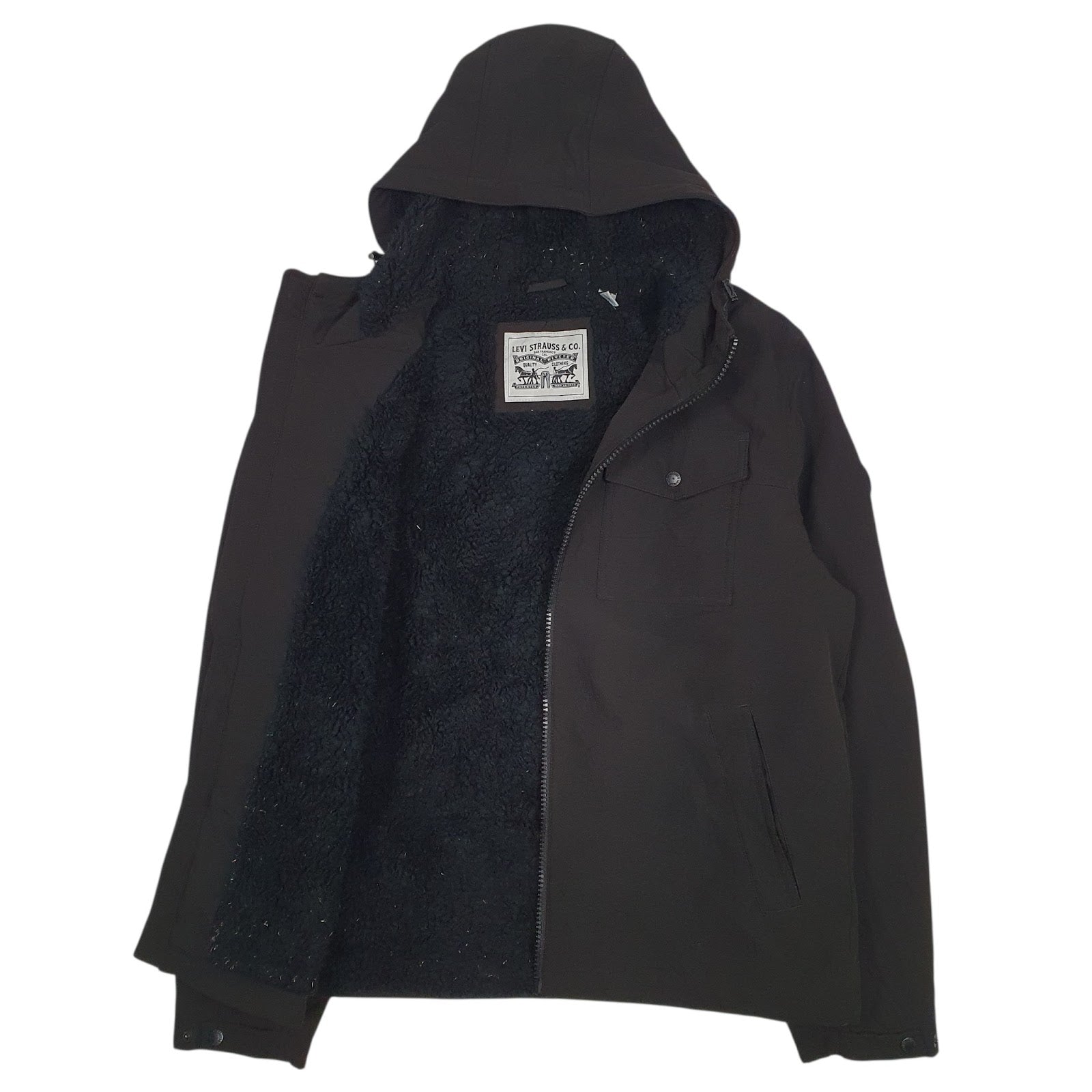 Mens Black Levis Fleece Lined  Coat
