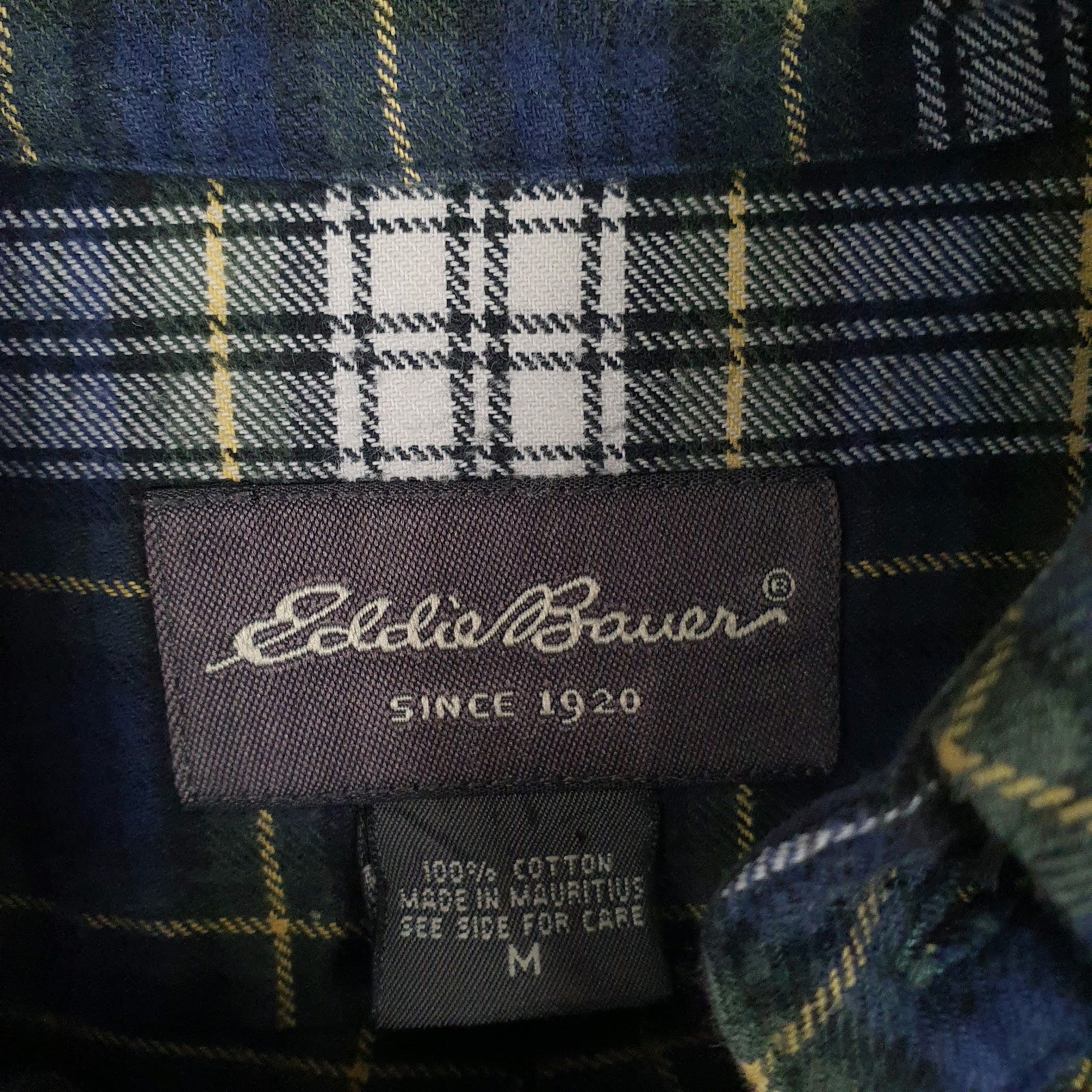 Mens Navy Eddie Bauer Flannel  Shirt