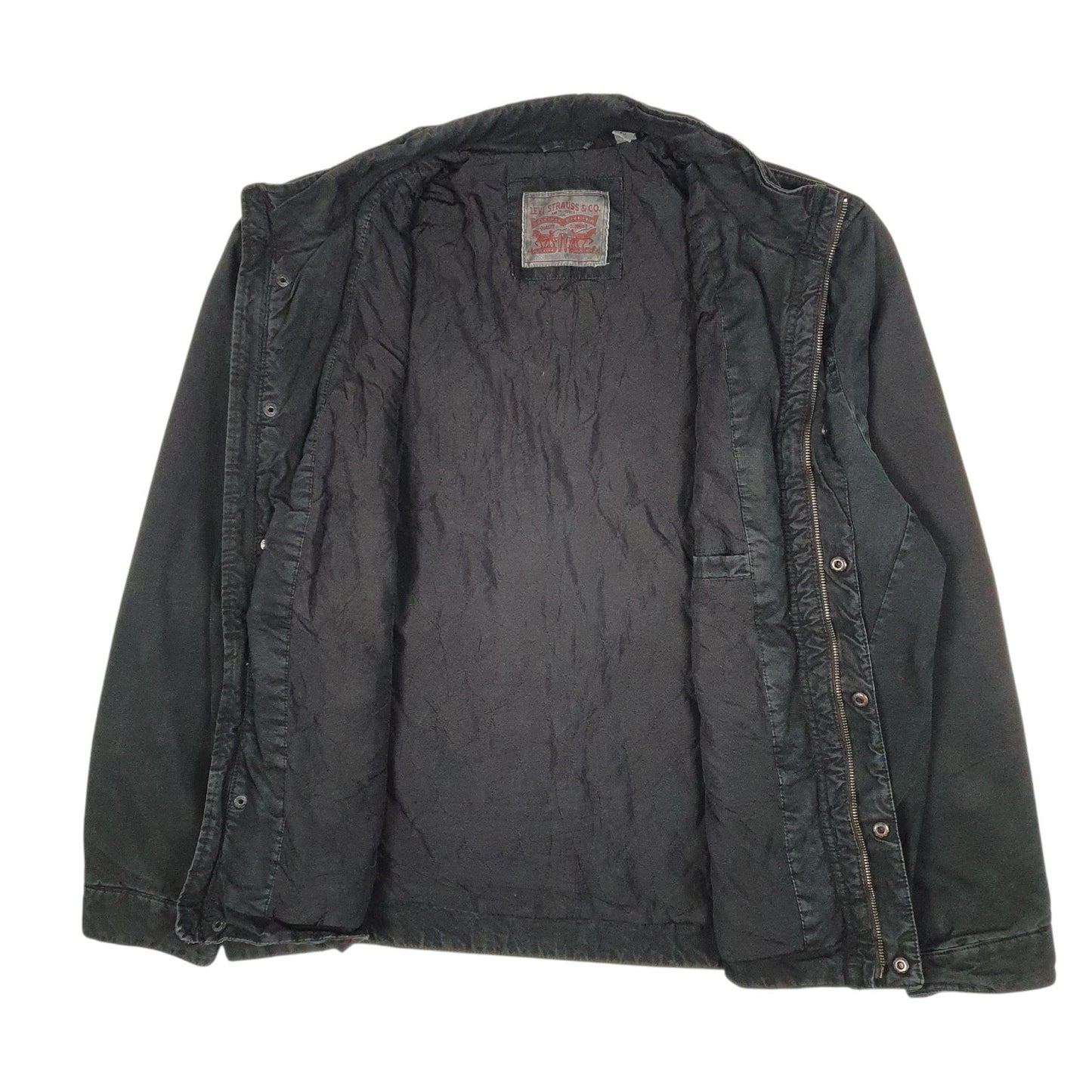 Mens Black Levis Bomber Military  Coat