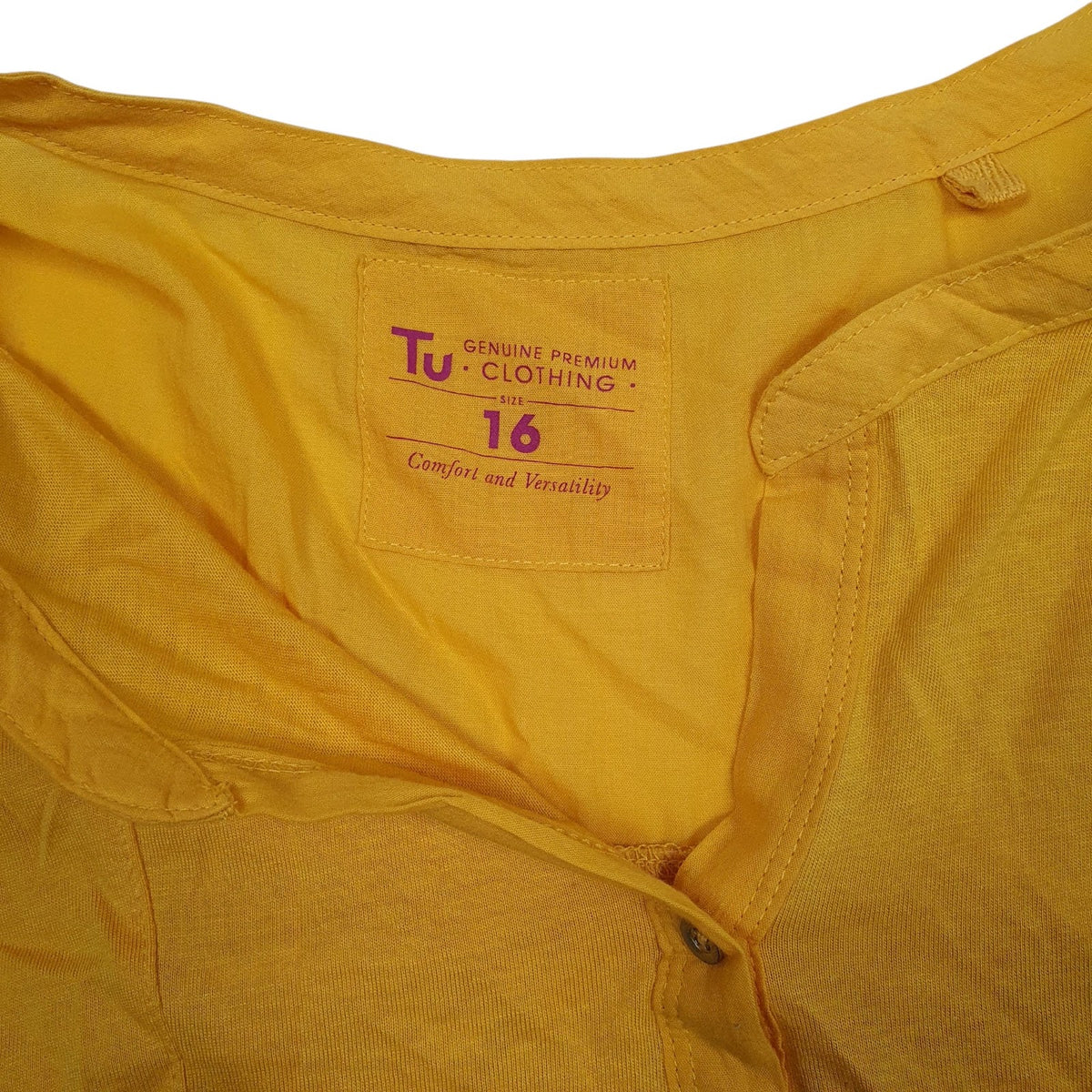 Womens Yellow Tu Henley  T Shirt