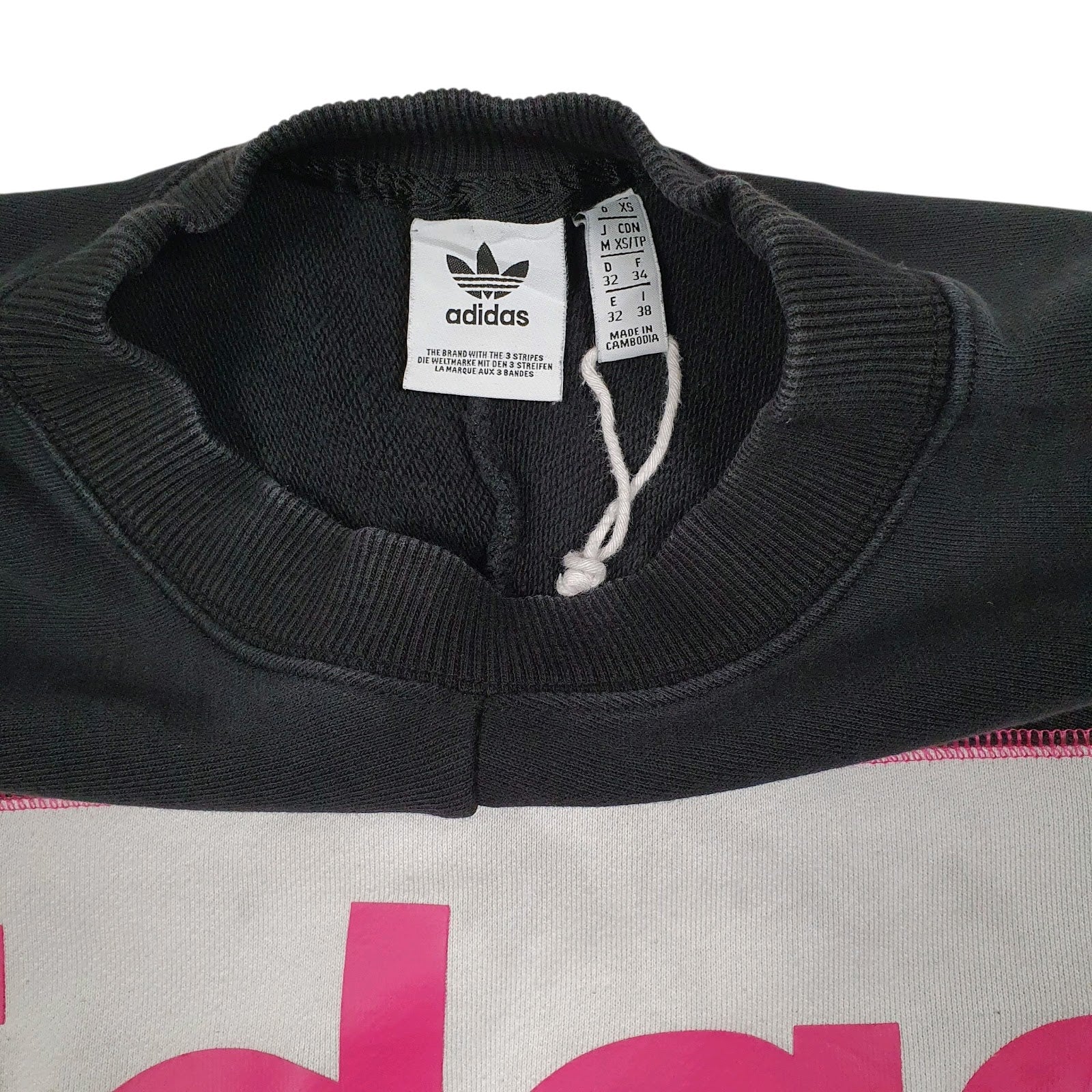 Womens Black Adidas  Crewneck Jumper