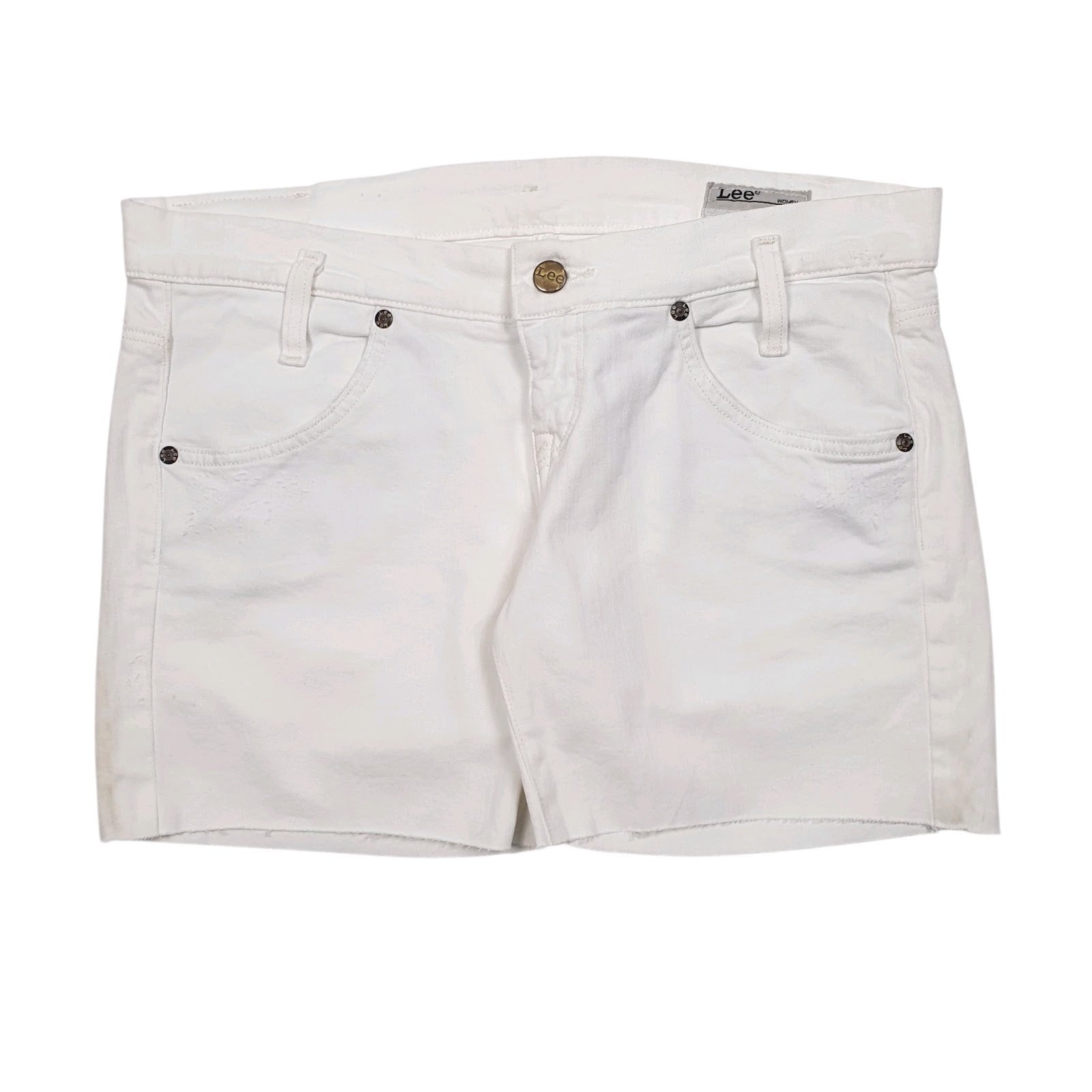 Womens White Lee  Denim Shorts