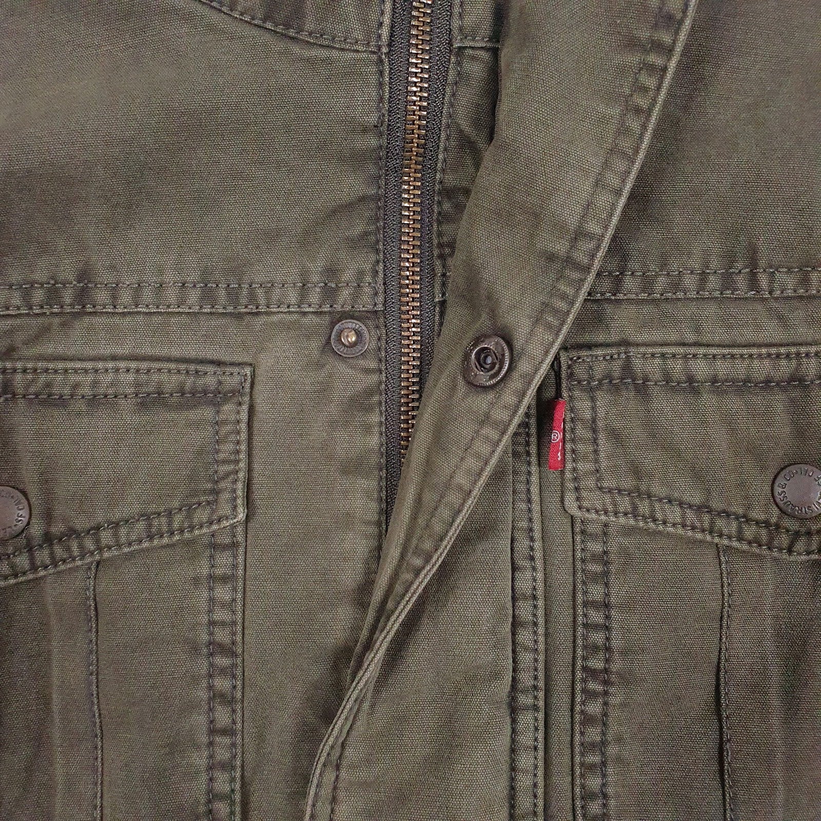 Mens Green Levis Sherpa Lined  Coat