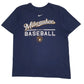 Mens Navy Nike MLB Milwaukee Brewers Baseball Short Sleeve T Shirt