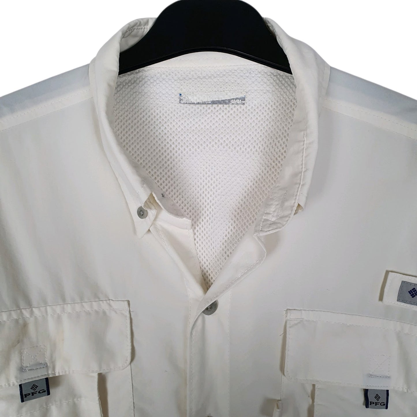 Mens White Columbia Sportswear Company PFG Fishing Omni Shade  Shirt
