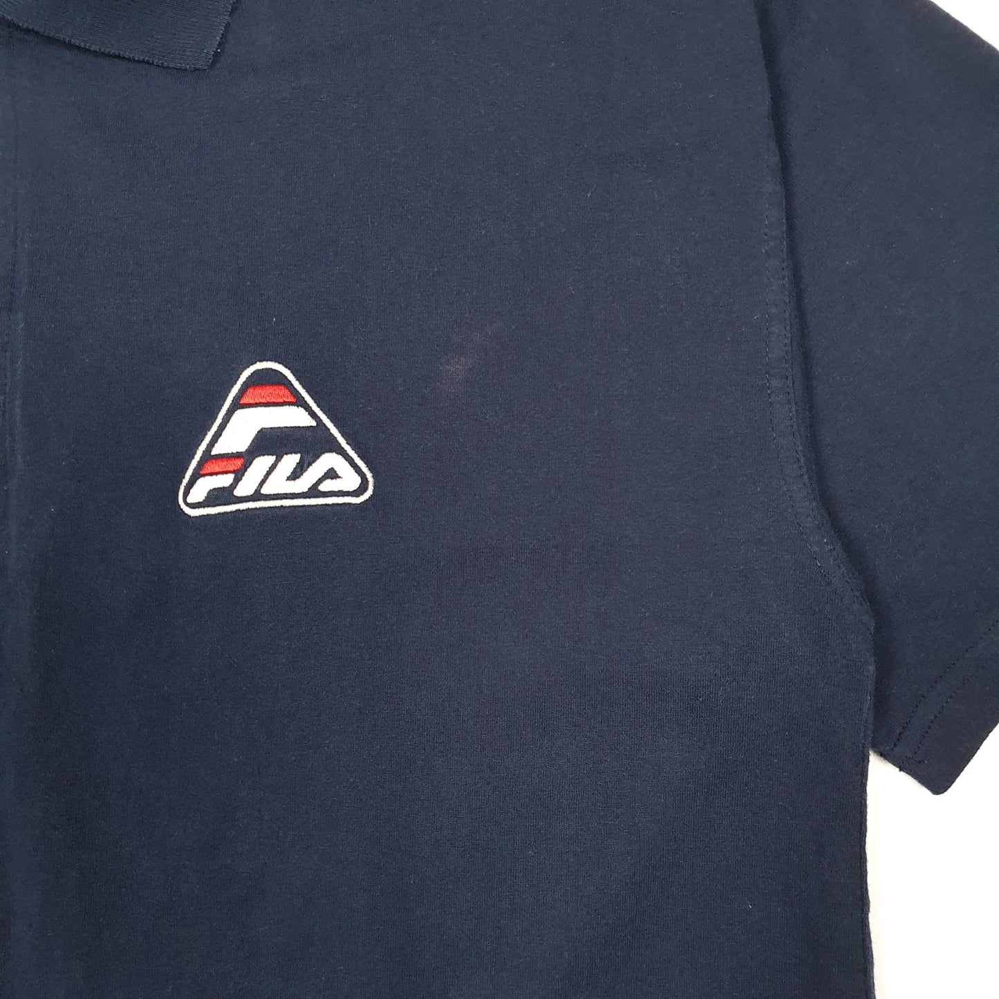 Mens Navy Fila  Cardigan Polo Shirt