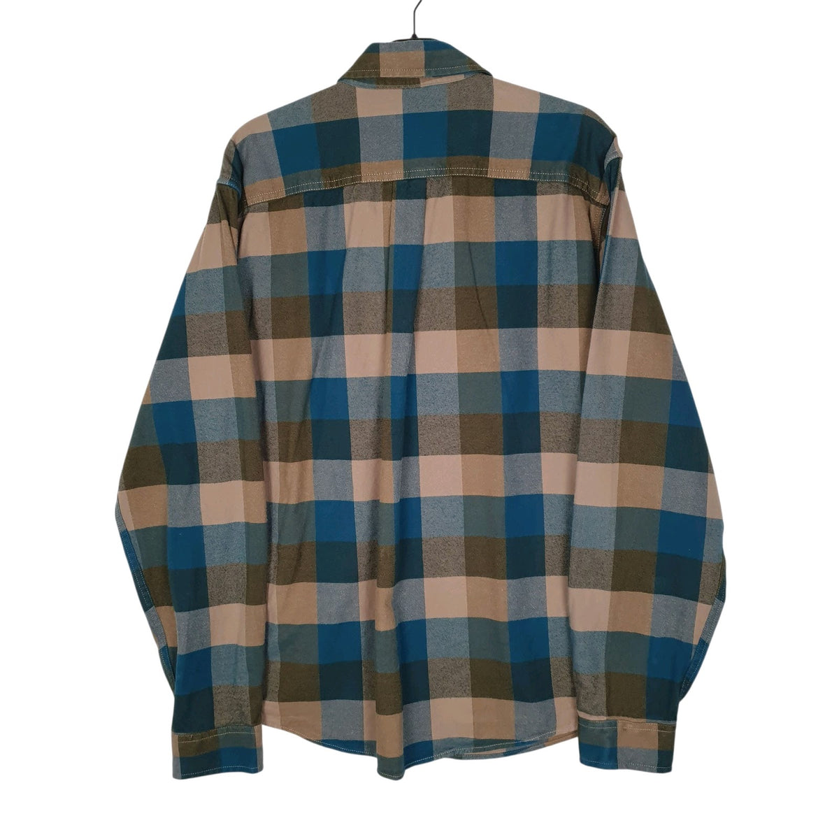 Mens Blue Eddie Bauer Heavy Flannel Plaid  Shirt