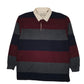 Mens Navy Haggar Rugby Long Sleeve Polo Shirt
