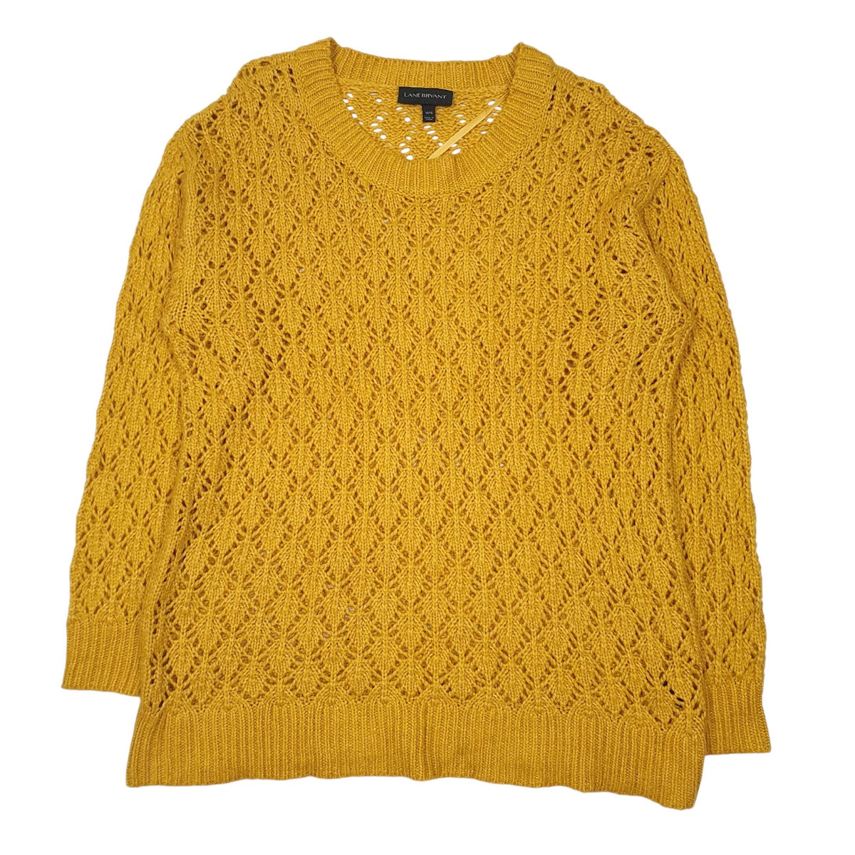 Womens Yellow Lane Bryant Knit Crewneck Jumper